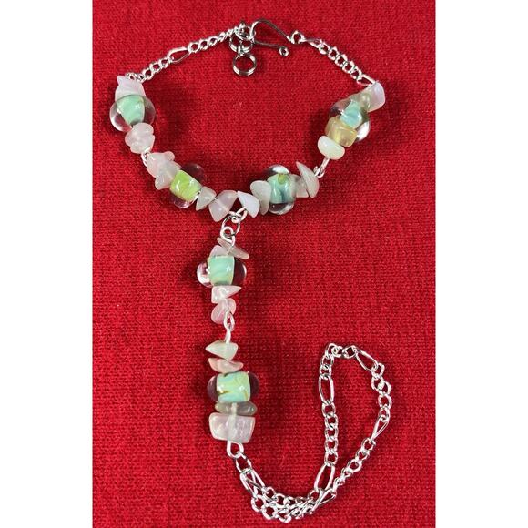 Jade and Beads Stones and Silver Slave Bracelet From Perú - Picture 1 of 2